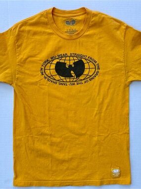 🔴Wu-Wear Shirt Size Large Yellow Wu-Tang Clan Rza Gza Odb